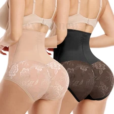 Fajas Colombianas High Waist Shapewear Tummy Control Shaper Seamless Lace Panty