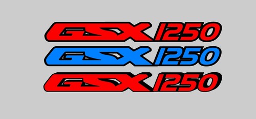 Custom Suzuki GSX1250 Decals x 2, 140mm x 2 Red and Black Outline