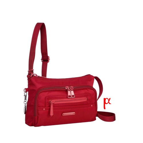 Beside-U Sandbach Small RFID Red Nylon Crossbody Bag and Charm Keychain