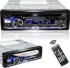 Single Din Car Stereo CDDVD Player Bluetooth FM/AM/RDS Radio USB SD AUX Receiver