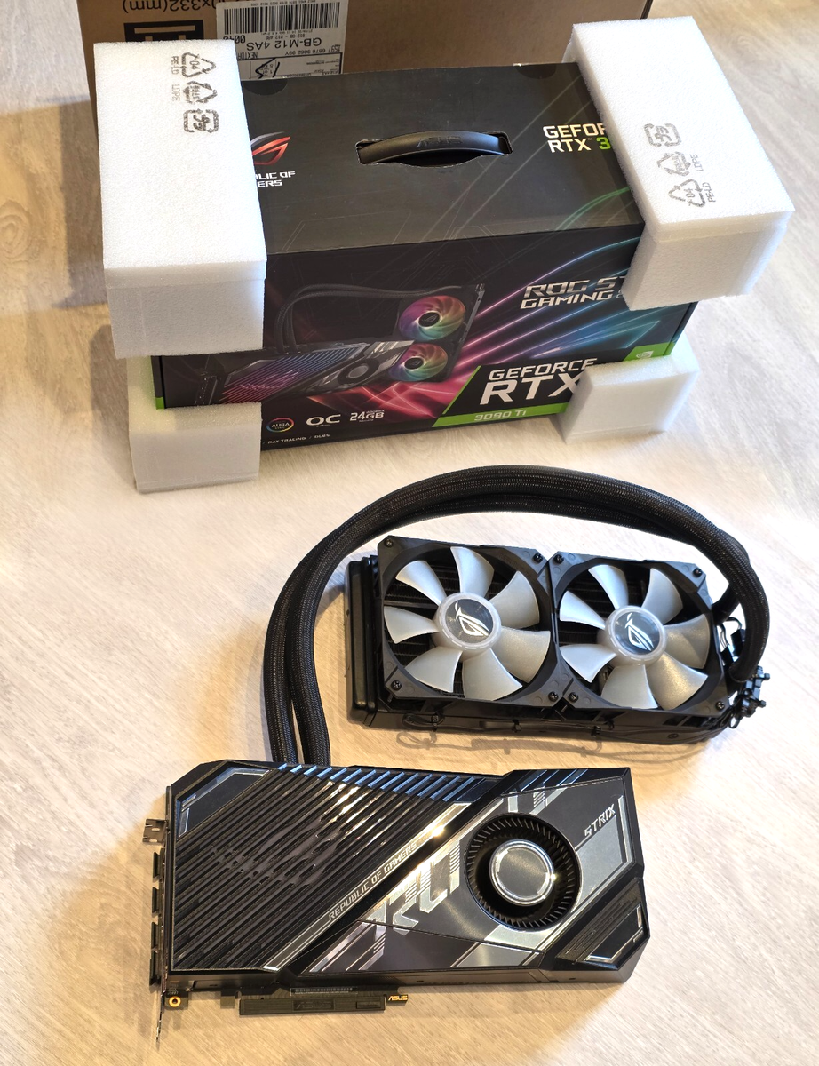Asus ROG Strix RTX 3090 Ti OC LC 24GB Liquid Cooled Graphics Card GPU  GeForce