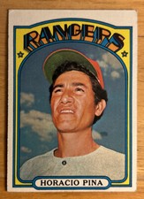 1972 Topps Horacio Pina Baseball Card 654 Rangers Pitcher GD/VG O/C Corner Dings