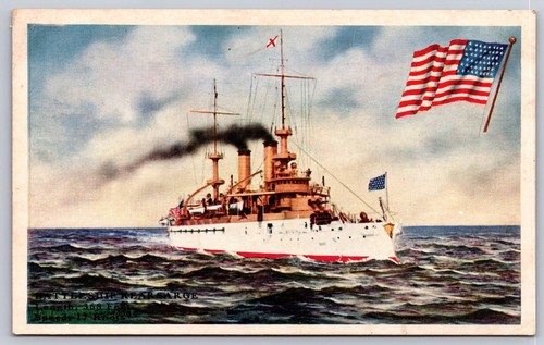 Lotto - 3 navi militari corazzata Pennsylvania, Kearsarge. Cruiser Washington - Foto 6 di 7