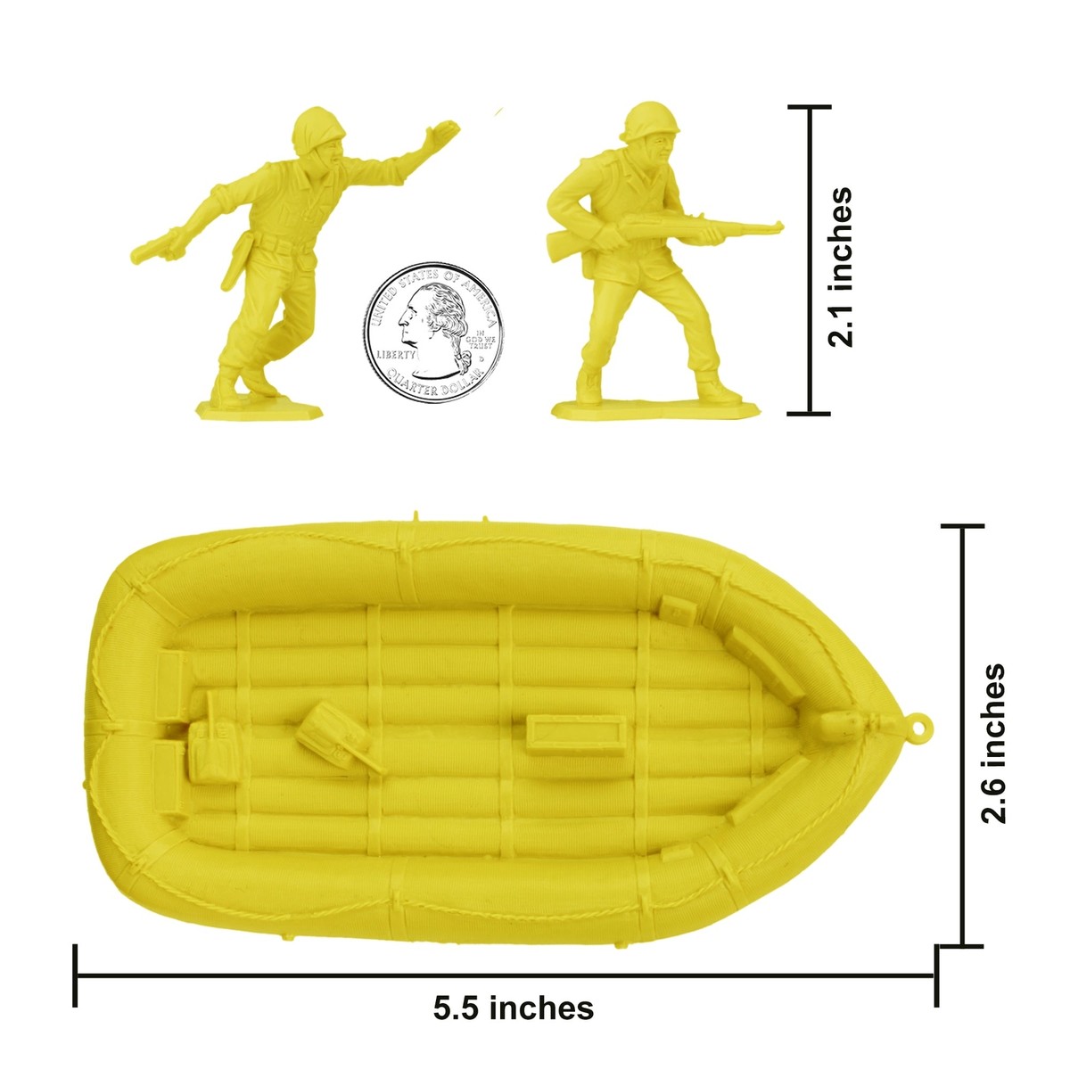 BMC Marx Recast WW2 US Marines Raft Paratrooper Figures Yellow