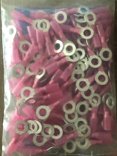 100 x CTC cable RING TERMINALS, Pink P/N RIR65 (6mm hole) - Picture 2 of 2