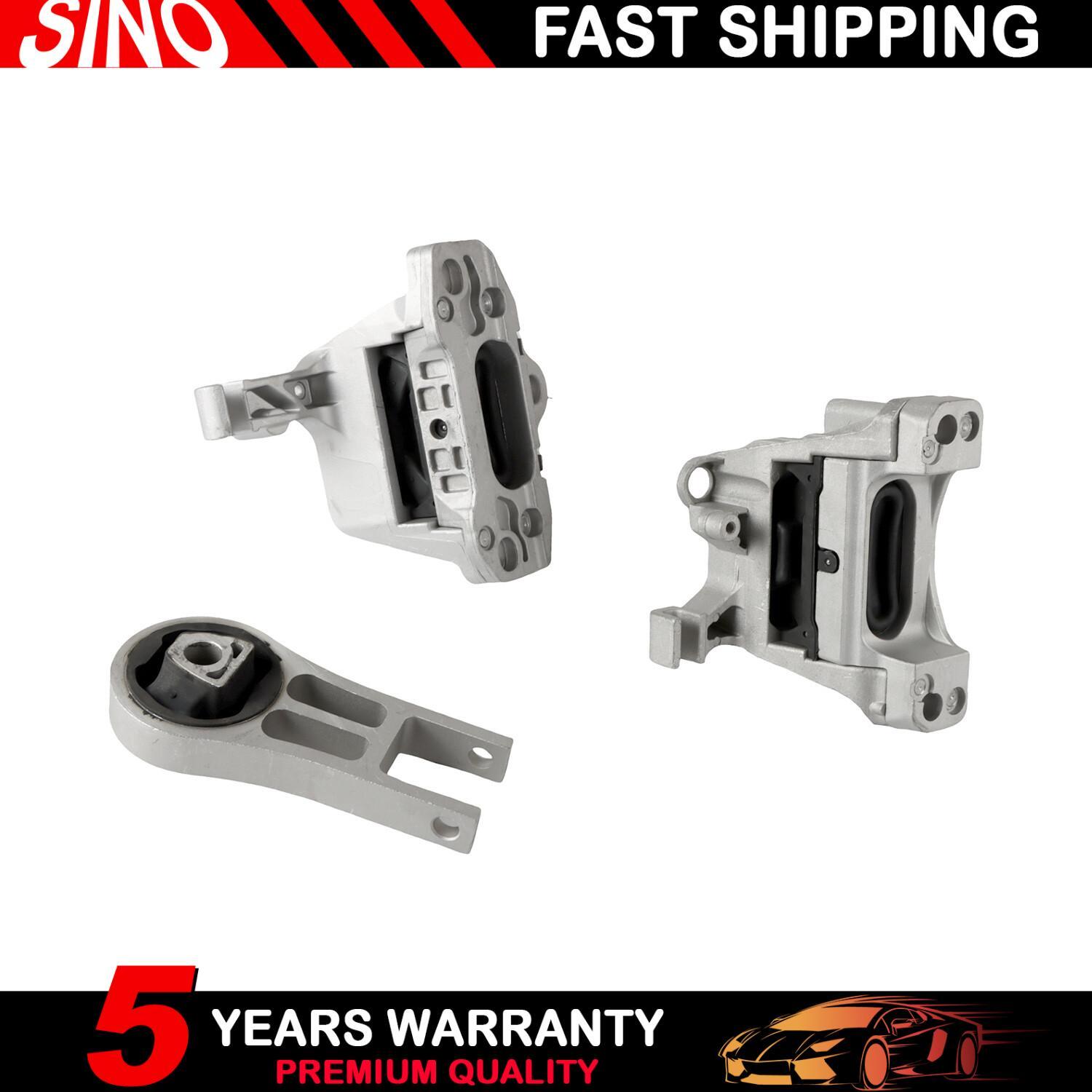 3X Engine Trans Mount Kit For 14-19 Jeep Cherokee 3.2L 15-17 Chrysler 200 3.6L