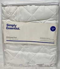 Simply Essential Mattress Pad Twin XL ( 39" w x 80" L ) WHITE