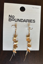 Pretty Dangle Earrings Gold with Butterflies Women's Jewelry NEW