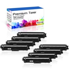 8 PK TN221 Black Toner Cartridge for Brother HL-3140CW HL-3150CDN HL-3170CDW