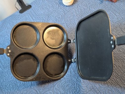 4-Cavity Flip Pancake Pan Double-Sided Nonstick Egg Burger Breakfast Maker...
