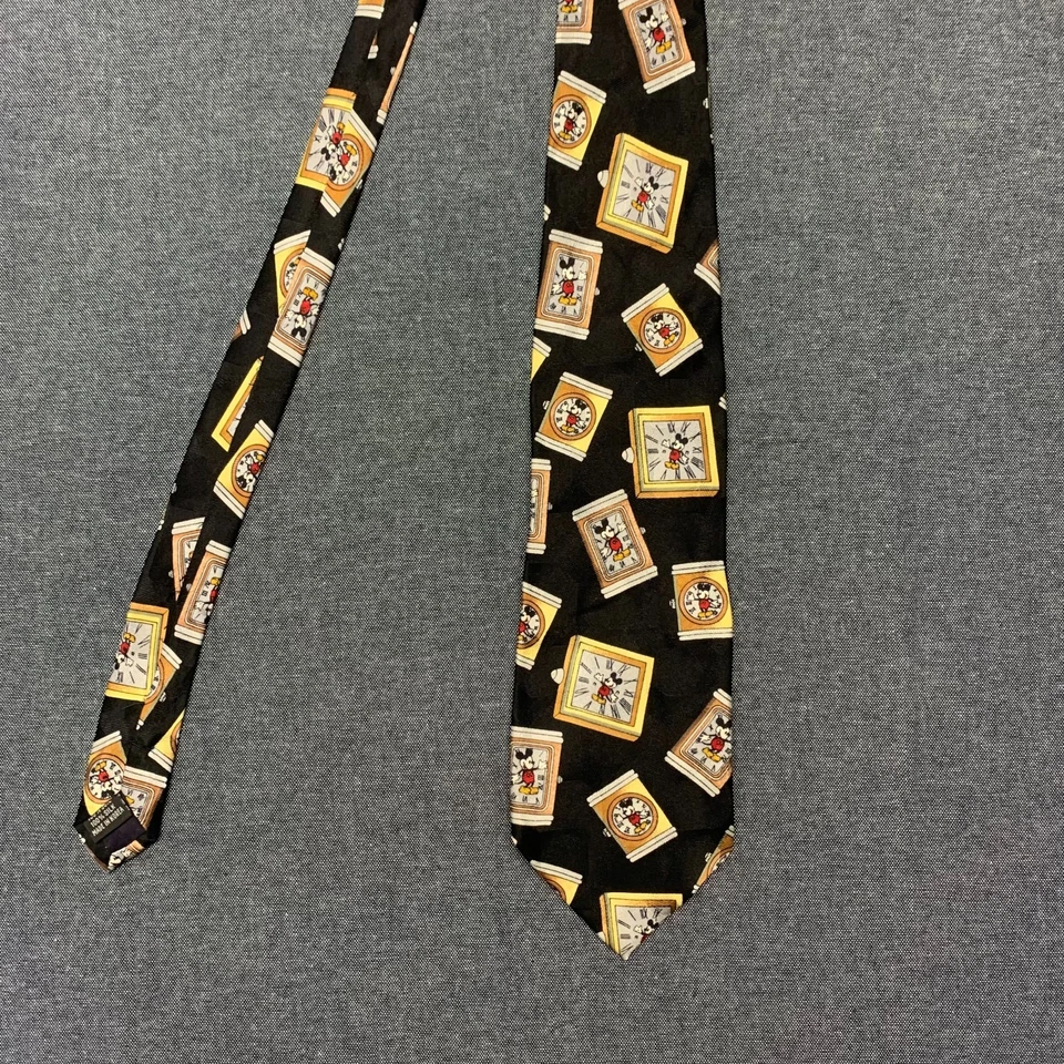 Corbata para hombre Atlas Design talla uno negra Mickey Mouse Disney prendas para el cuello de seda MB Foto 3 de 4