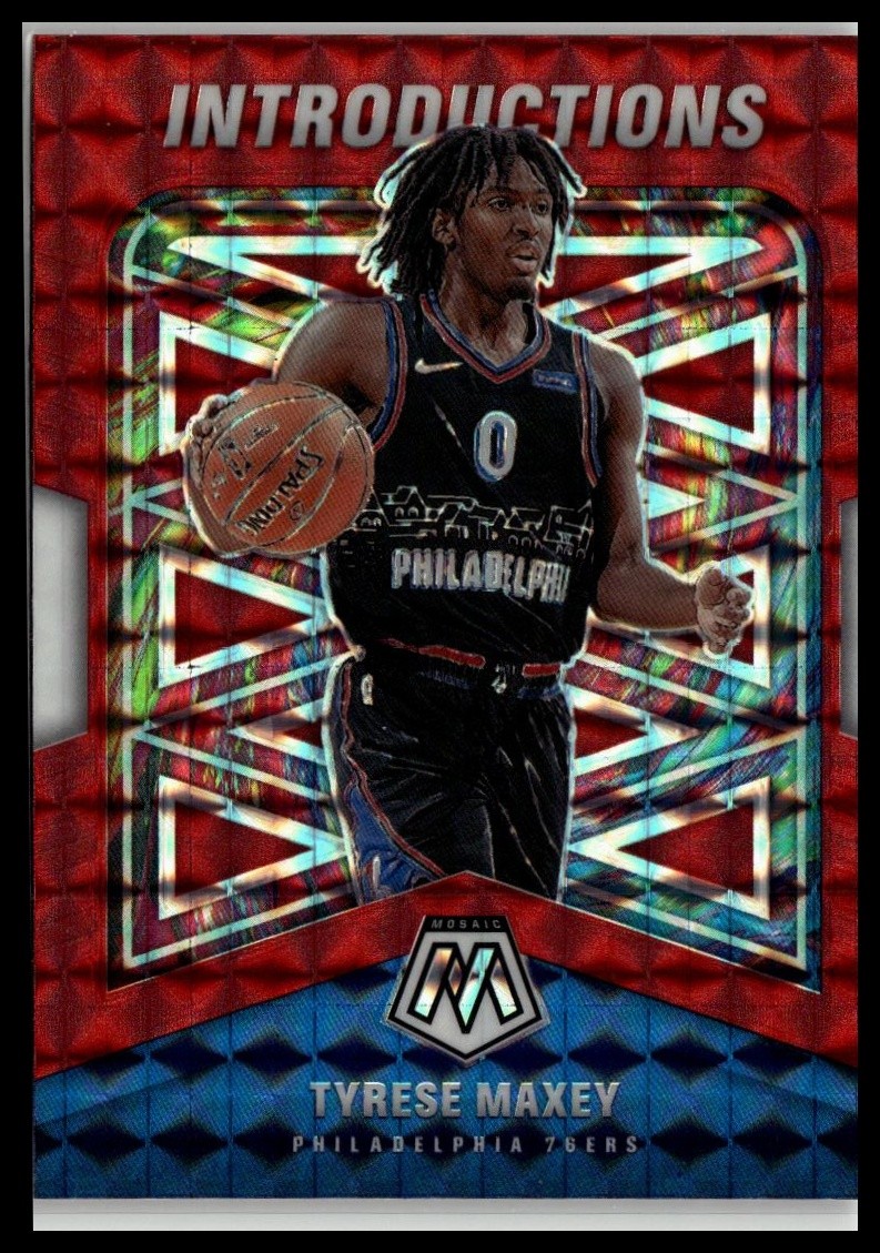 2020-21 Panini Mosaic #4 Tyrese Maxey introductions Mosaic Red
