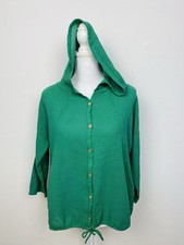 Made In Italy S Cardigan M. Kapuze Leichte Oberteil Lagenlook Baumwolle/Leinen 