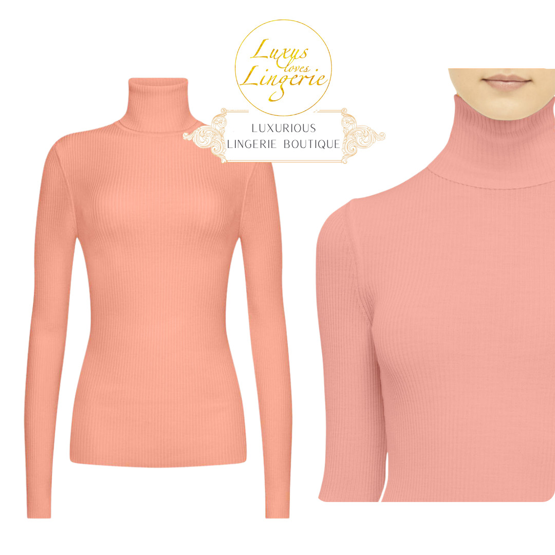 Fine Merino Pullover By Wolford L Brandied Apricot Roll Neck Shirt Off 100% Wol