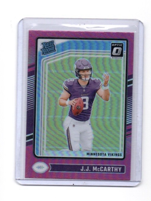 2024 Panini Donruss Optic J.J. McCarthy #235 Pink Optic Rated Rookie