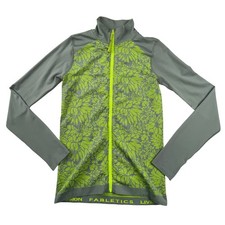 Fabletics Women's Nanette Seamless Jacket Full Zip Long Sleeve Neon Floral Print