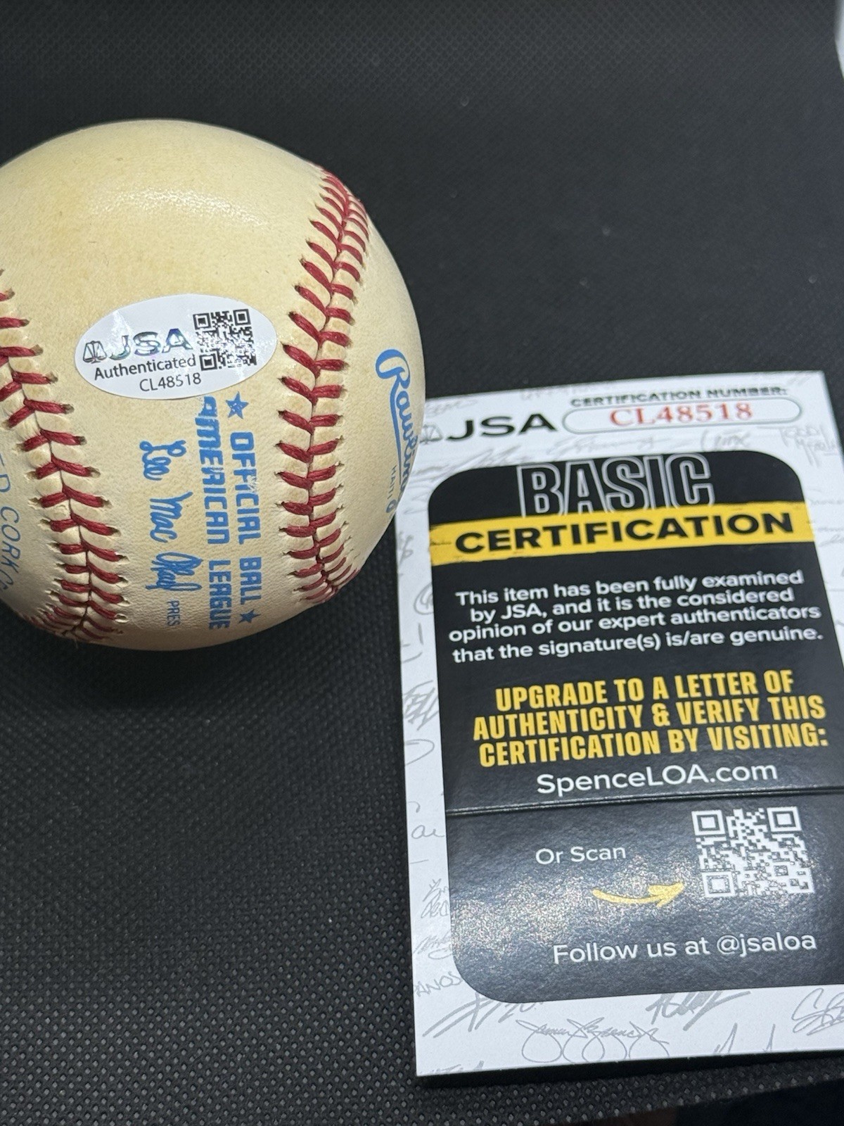 James Augustus Catfish Hunter Full Name Signed Baseball Halper HOF JSA COA - image 3