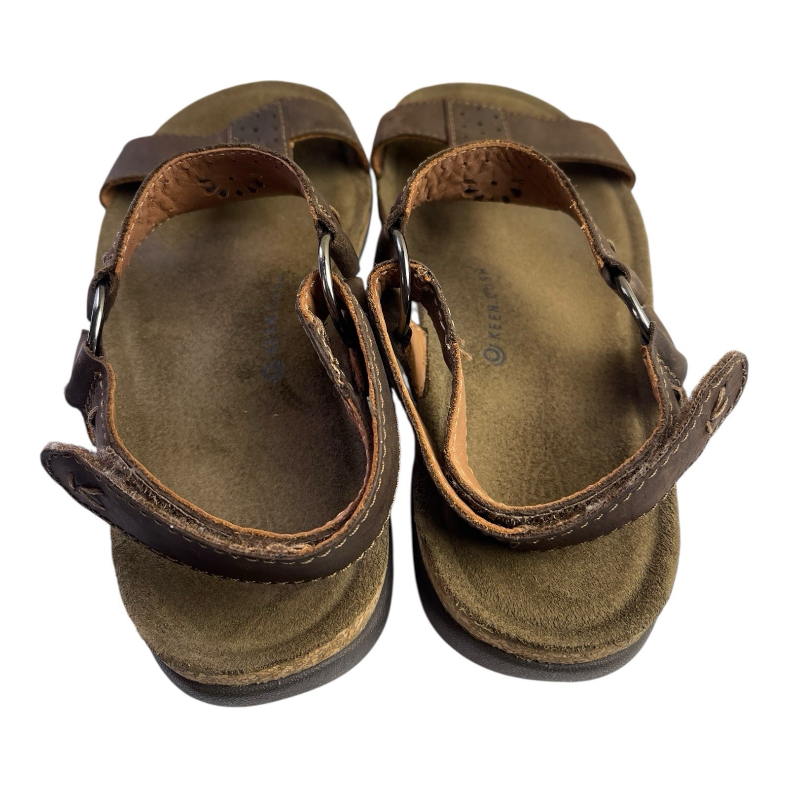 Sandali KEEN Kaci Ana donna taglia 8 pelle marrone cinturino a T Keen Cushu comodi