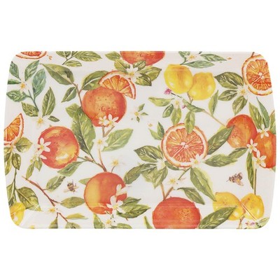 Kleines Serviertablett Orangen und Zitronen Zitrus Tee Kaffee Snack Tablett Geschirr