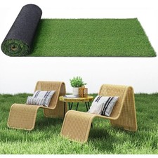 12Ft 3.3Ft Large Artificial Grass Turf Rug Thick Synthetic Grass Mat Fake Grass