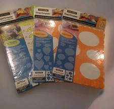 Fiskars Shape Template Cutter Lot Of 3 Heart, Oval, 3D Box Clouds NEW