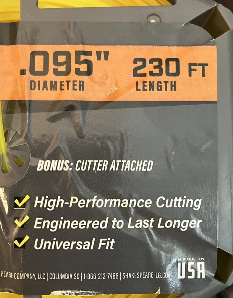 Ugly Line 230ft Spool 0.095" Heavy Duty Tri Edged Line ~ Bonus Cutter Attached ~ - Image 2 of 4