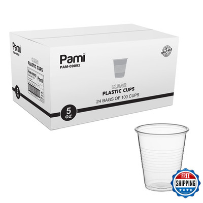 Pami Disposable Plastic Cups Bpa- Drinking Glasses For Parties Cold Drinks