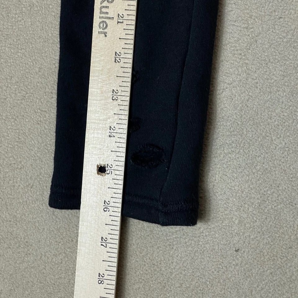 Alo Yoga Black Distressed Cutout Long Sleeve Crop Sweatshirt Top Womens M - Image 4 of 4