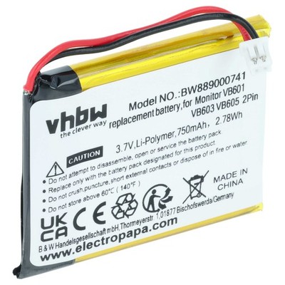Akku für Floureon VB603, VB605, VB601 Babyphone 750mAh