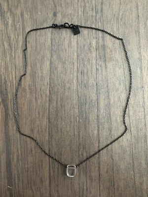 Nine West schwarz 925 Sterlingsilber Quarz Anhänger Halskette Größe 16 Zoll