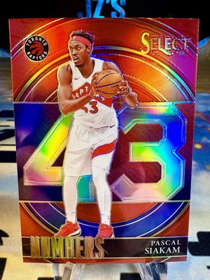 2021-22 Pascal Siakam Panini Select Numbers Red Prizm #14 Toranto Raptors