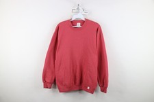 Vtg 90s Russell Athletic Womens Medium Faded Blank Crewneck Sweatshirt Pink USA