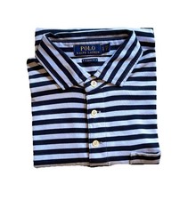 Polo Ralph Lauren Navy Lt Blue Striped Polo EUC Small