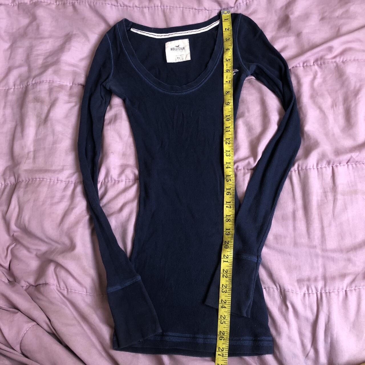 RARE Y2K 2000s Hollister Babydoll Navy Blue Henley Bella Swan Long Sleeve Top XS image 6