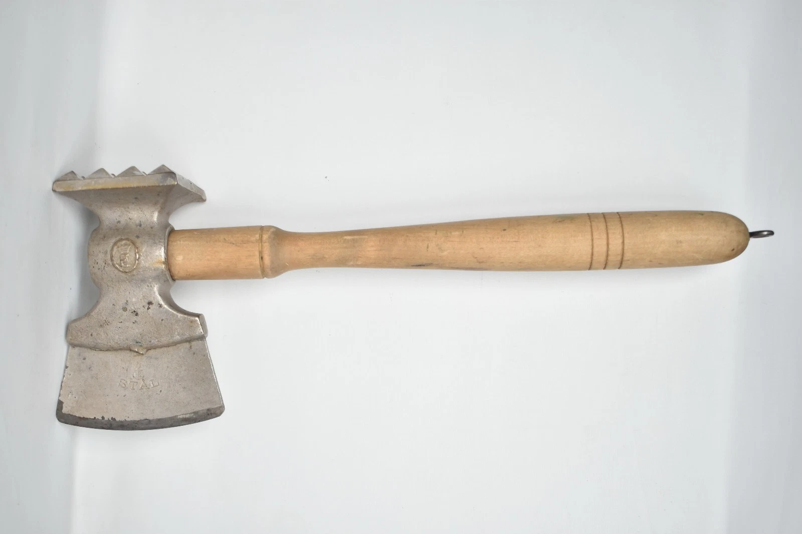 Vintage Original Swedish Eskilstuna Jernbolaget Meat Cleaver Tenderizer Axe