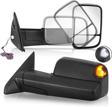 Pair Power Heated Towing Mirrors Compatible for 2002-08 Dodge Ram 1500, 2003-09