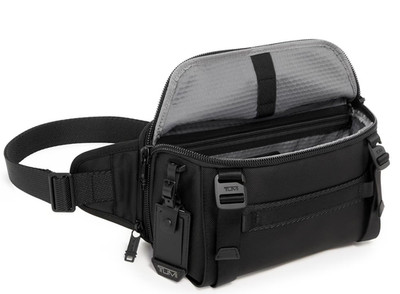   NEW TUMI Alpha Bravo Platoon Sling Black Ballistic Nylon Crossbody Bag