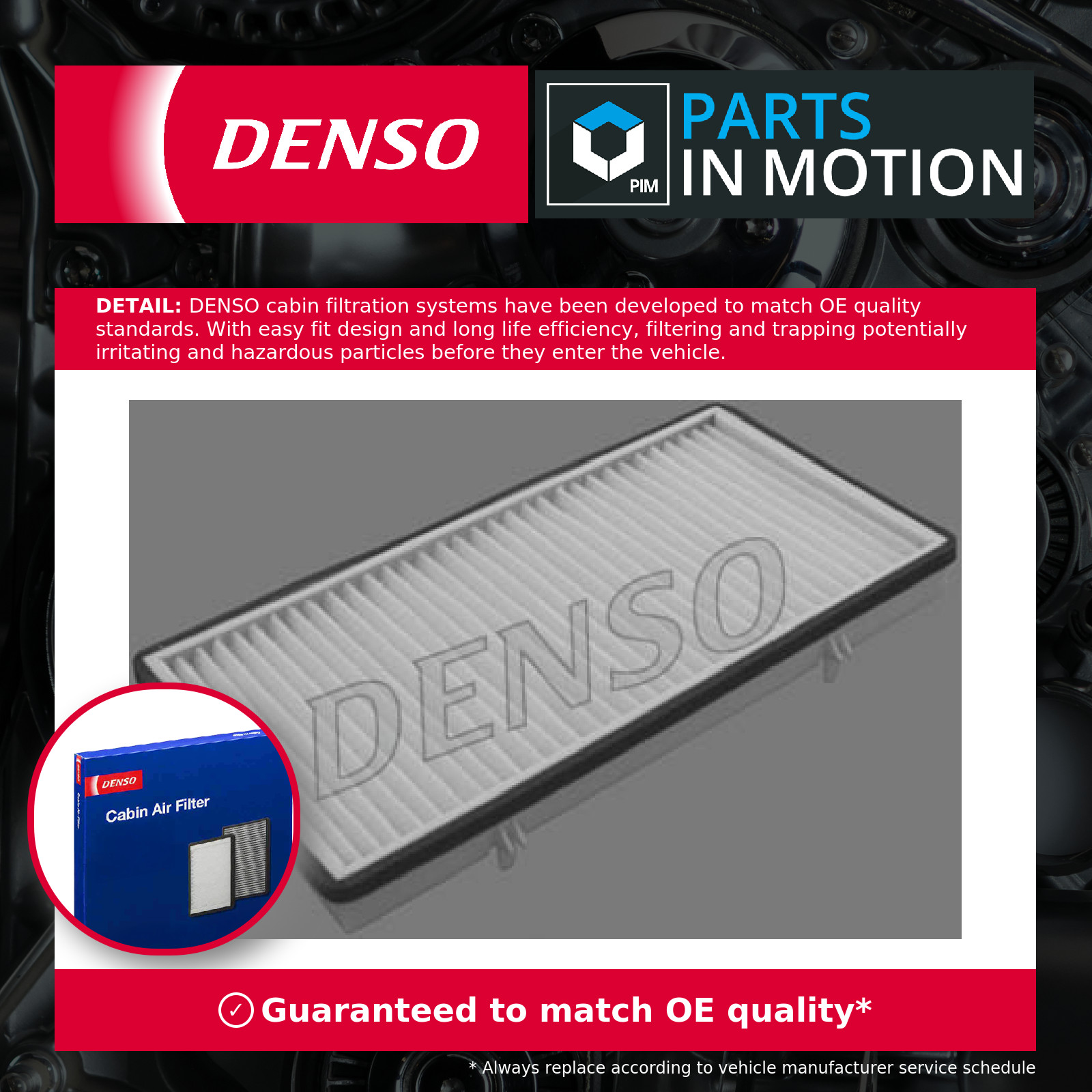Pollen / Cabin Filter fits VAUXHALL VIVARO X83 2.5D 03 to 14 Denso 4408840 New