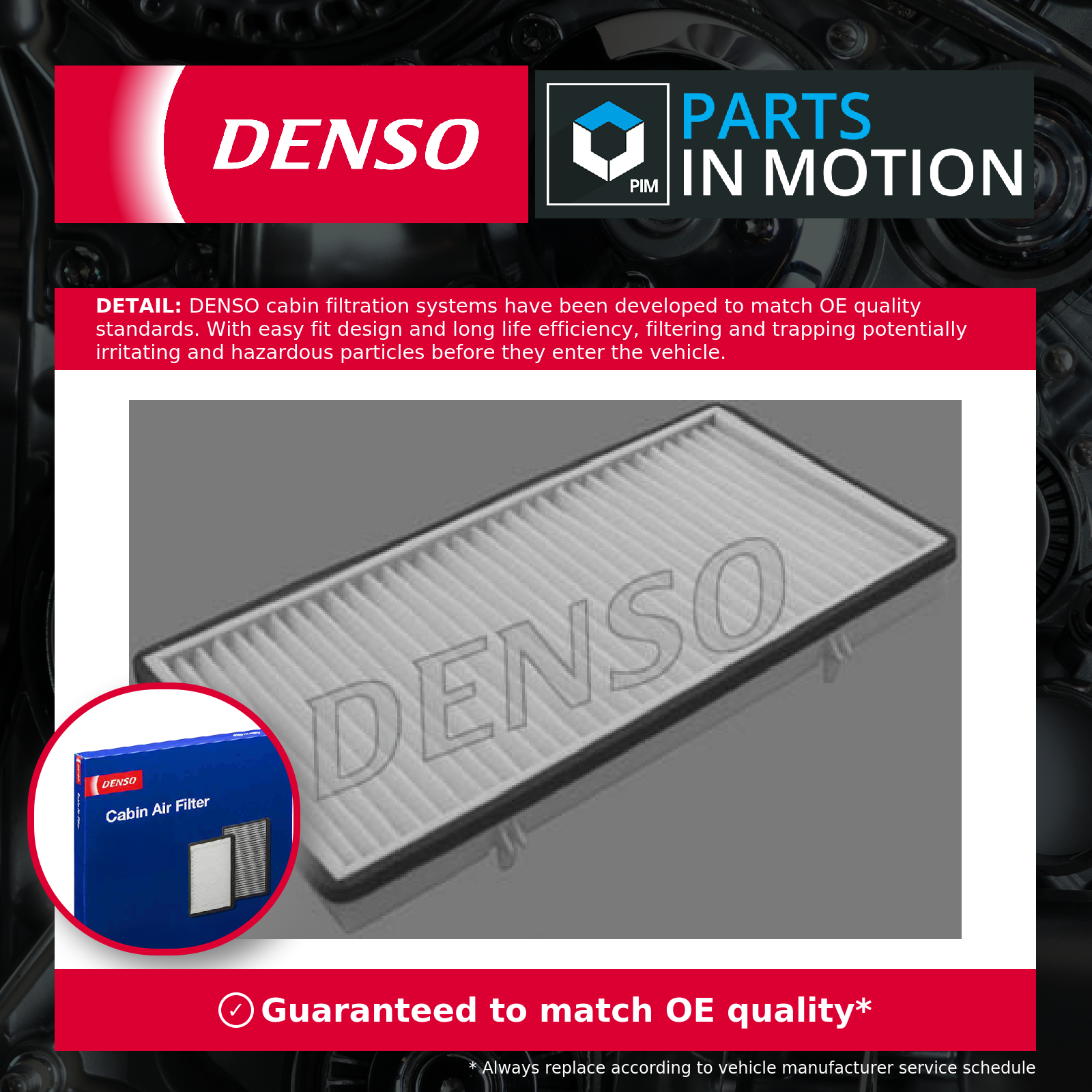 Pollen / Cabin Filter fits VAUXHALL VIVARO X83 2.5D 03 to 14 Denso 4408840 New