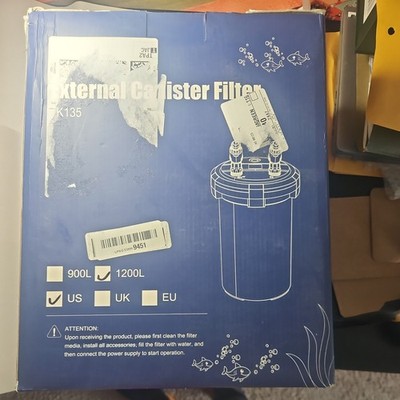 New fishkeeper External Canister Filter 5 Layers 1200L 317GPH 12 V 10-55 Gallons