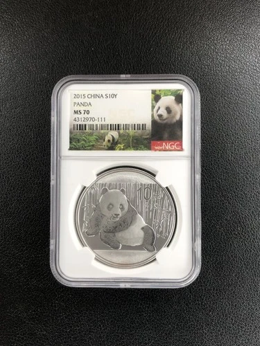 2015 China S10Y Yuan Panda  NGC MS 70 Silver Coin UNC RARE