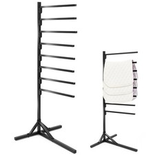 8-Tier Saddle Pad Rack with Stand, Long Rack Arms Horse Blanket Holder Horse ...