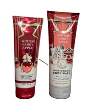 Bath Body Works Winter Candy Apple Body Cream 8oz Wash 10oz Set