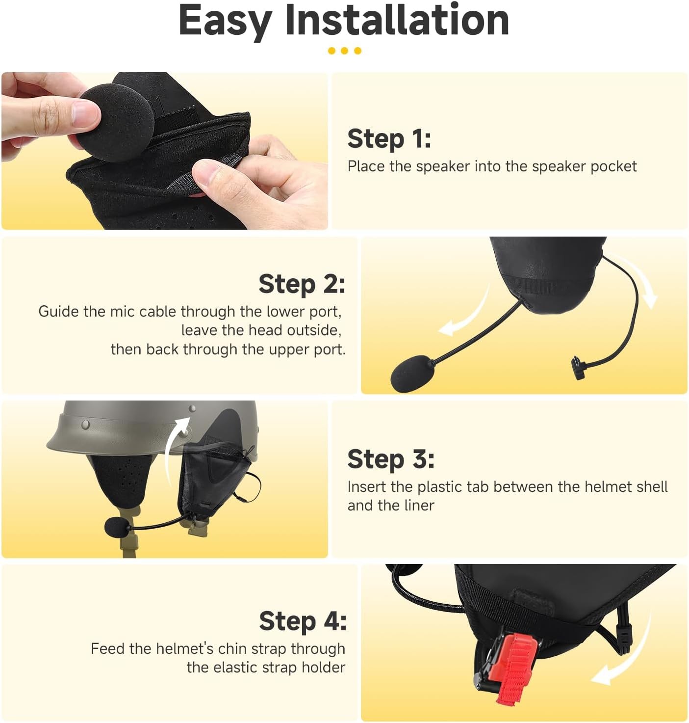 Moman HEB Helmet Speaker Ear Pads Wind Noise Block Motorcycle Headset ...
