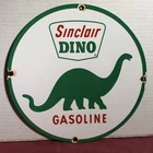 VINTAGE SINCLAIR DINO GASOLINE PORCELAIN GAS PUMP PLATE MOTOR OIL SIGN