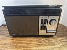 Sony Table Top AM-FM Radio ICF-9540W Wood Metal Clean And Tested.