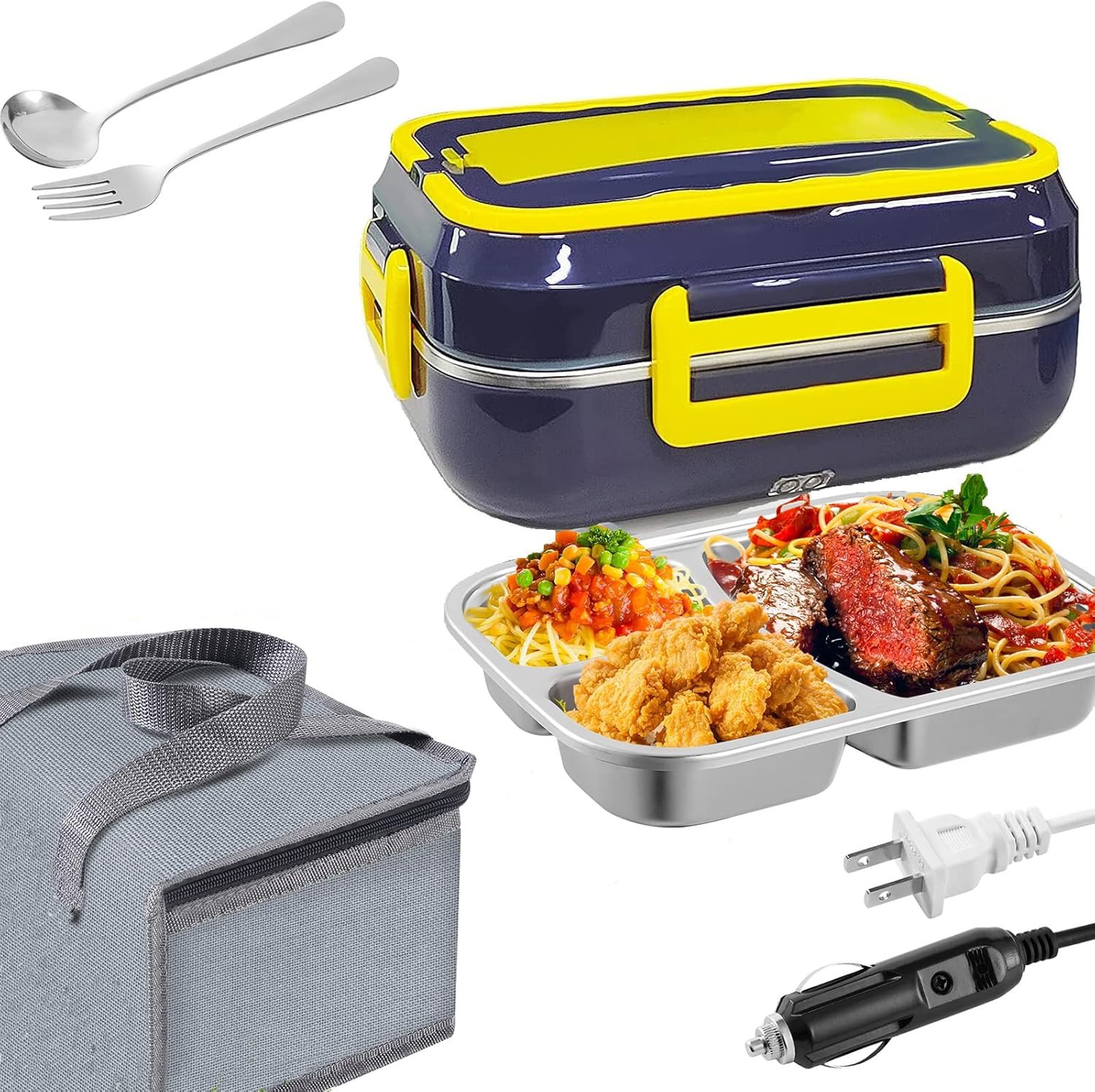 2-in-1 Lunchbox Elektrisch Warmhalterbox Brotdosen Essenwärmer Thermobehälter DE