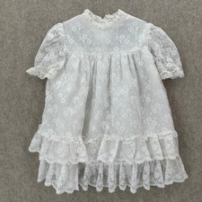 VTG Ribbons Lace Collection Lace Christening Blessing Dress Baby Girl Ruffle