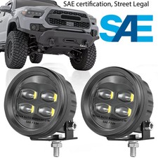 2x 3.5 Sae Round Led Driving Spot Lights Work Headlights Fog Pods Street Legal