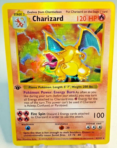Custom Made Charizard 4/102 1st Edition Base Set Holo Rare DQ